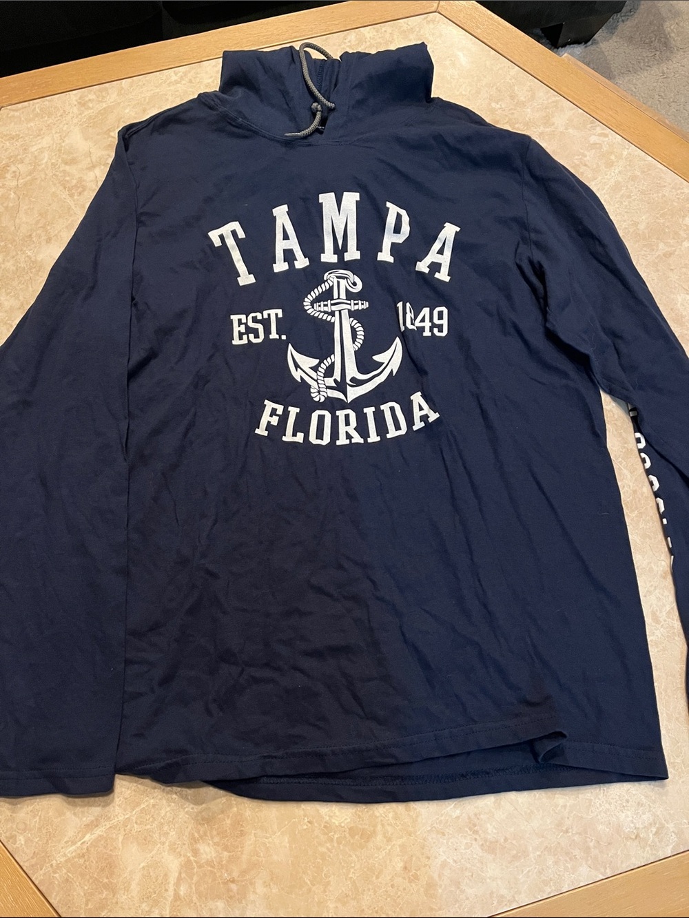Stellar Works Navy Blue Tampa Florida Anchor Hoodie